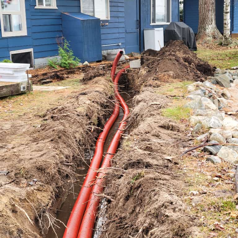 water line installation with heat-line